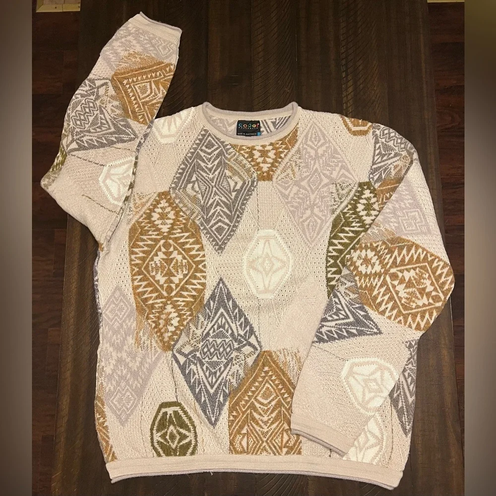Rare Vintage 2000s 100% Authentic Coogi Sweater Gray & Lavender Sz Large